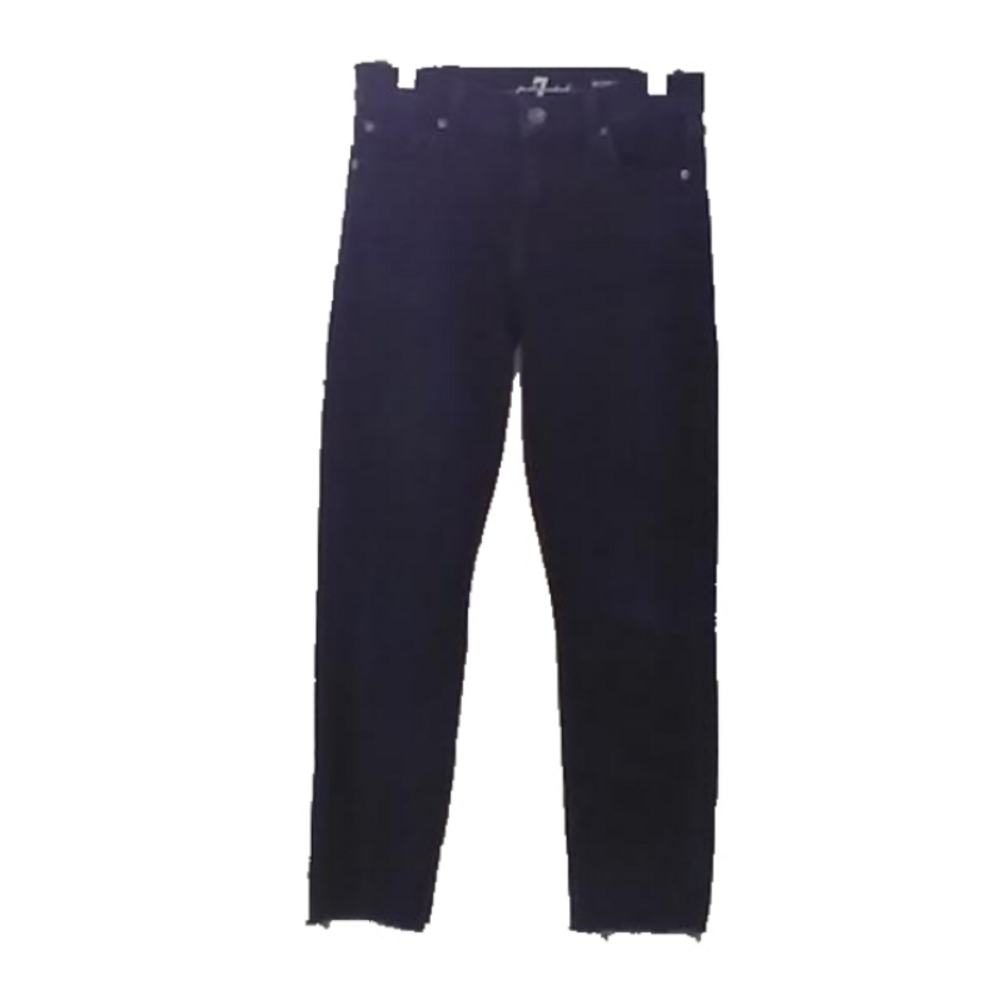 7FAMK Roxanne Ankle Skinny Dark Wash Raw Hem Size 25 Women Jeans